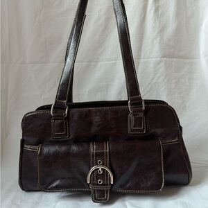 Elegant Brown Leather Shoulder Bag
